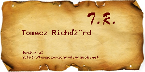 Tomecz Richárd névjegykártya
