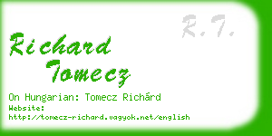 richard tomecz business card