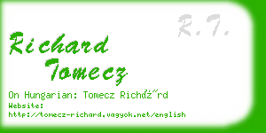 richard tomecz business card